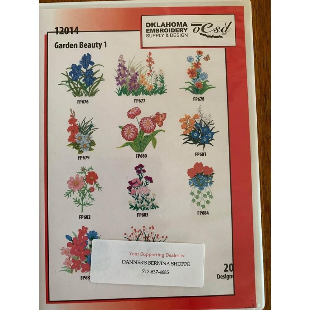 Oklahoma Machine Embroidery Garden Beauty 1 Designs CD Pack 12014 20 Floral Patt